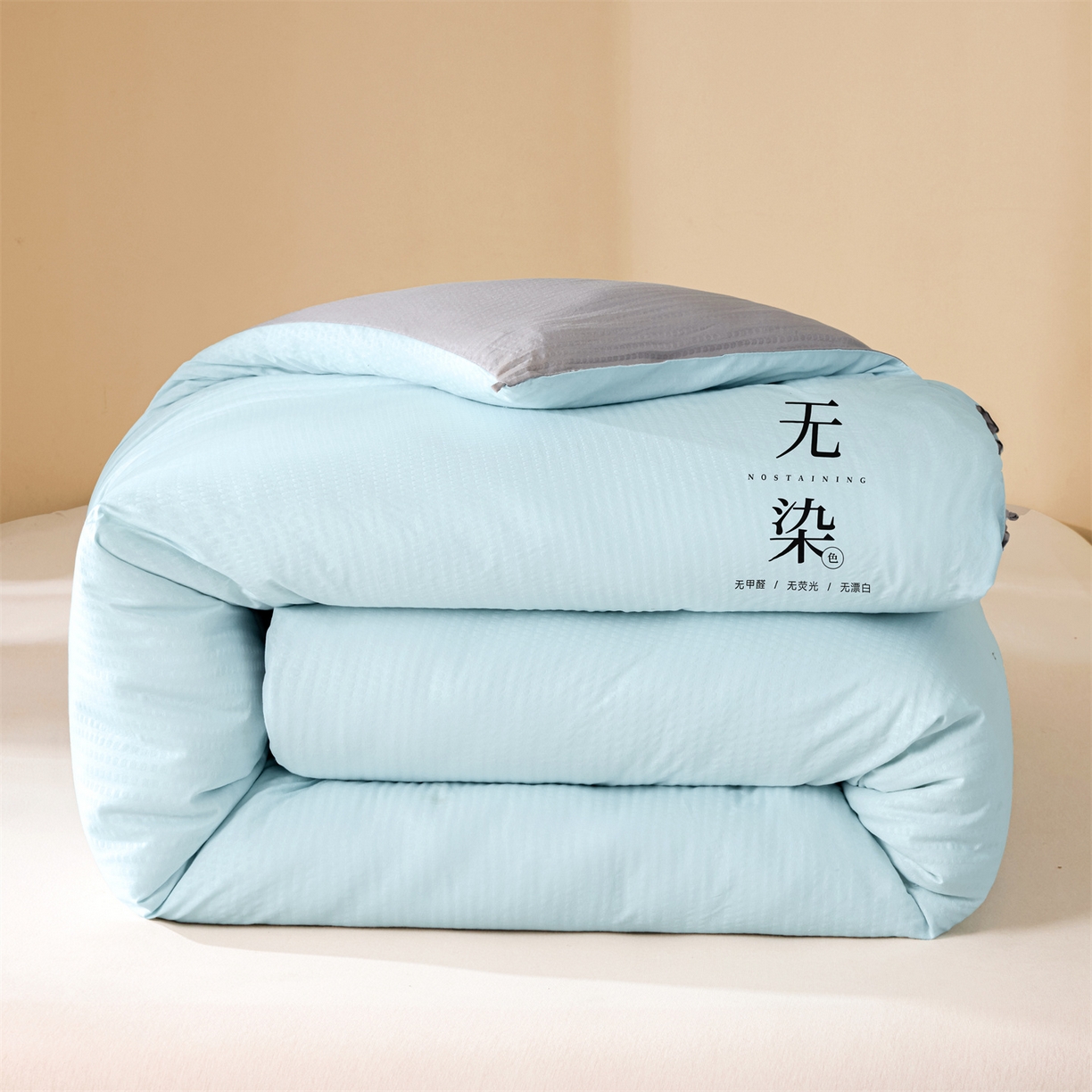 91家纺网 家纺一手货源 找家纺 小叮当家纺仓储工厂店 2025新款亲肤舒适A类水洗棉原棉大豆被被子被芯-无染 无染-淡水蓝