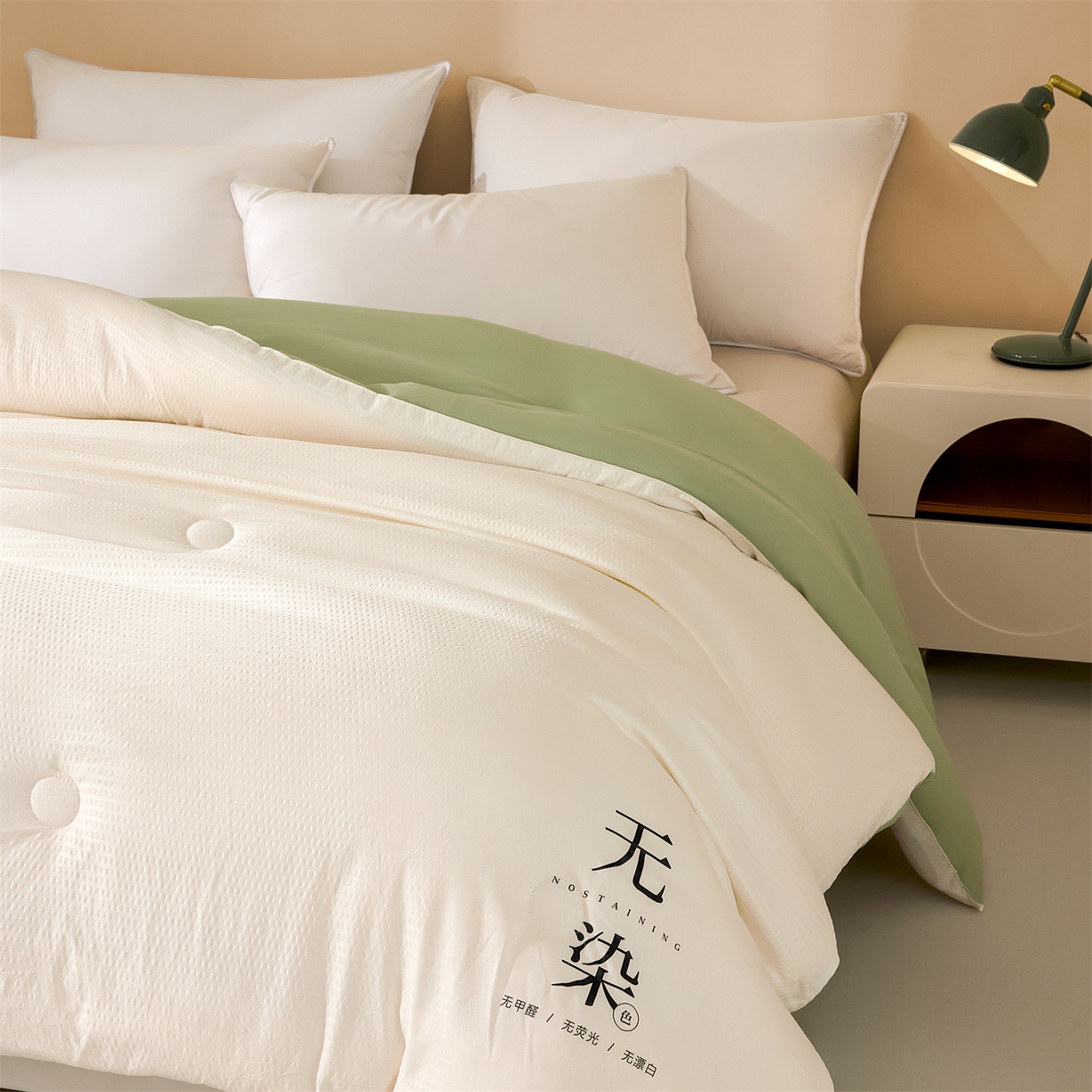 91家纺网 家纺一手货源 找家纺 小叮当家纺仓储工厂店 2025新款亲肤舒适A类水洗棉原棉大豆被被子被芯-无染 无染-奶昔白