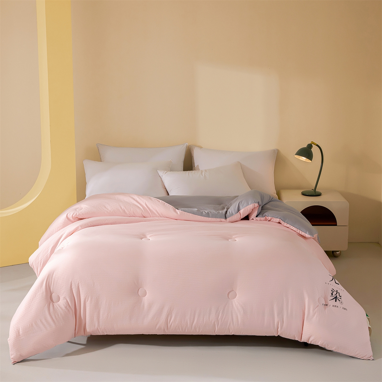 91家纺网 家纺一手货源 找家纺 小叮当家纺仓储工厂店 2025新款亲肤舒适A类水洗棉原棉大豆被被子被芯-无染 无染-樱花粉