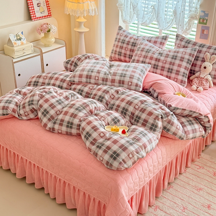 91家纺网 家纺一手货源 找家纺 （总）金盛皇朝家纺 2025新款高克重印花牛奶绒床单床盖单件三件四件套