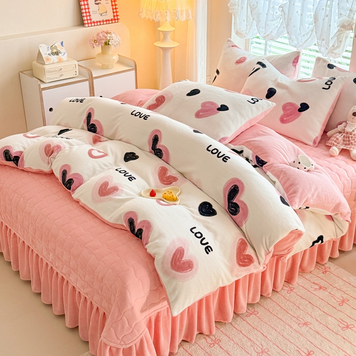 91家纺网 家纺一手货源 找家纺 （总）金盛皇朝家纺 2025新款高克重印花牛奶绒床单床盖单件三件四件套