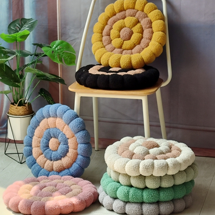 91家纺网 家纺一手货源 找家纺 （总）李帅家居 2025新款甜圈编织饼干坐垫抱枕靠垫沙发垫椅子垫毛绒玩偶垫子屁股垫