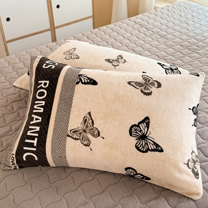 91家纺网 家纺一手货源 找家纺 金盛皇朝家纺 2025新款高克重印花牛奶绒床单床盖单件三件四件套 蝶蝶翩翩