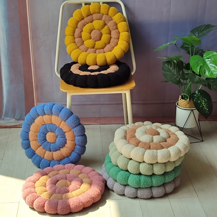 91家纺网 家纺一手货源 找家纺 （总）李帅家居 2025新款甜圈编织饼干坐垫抱枕靠垫沙发垫椅子垫毛绒玩偶垫子屁股垫