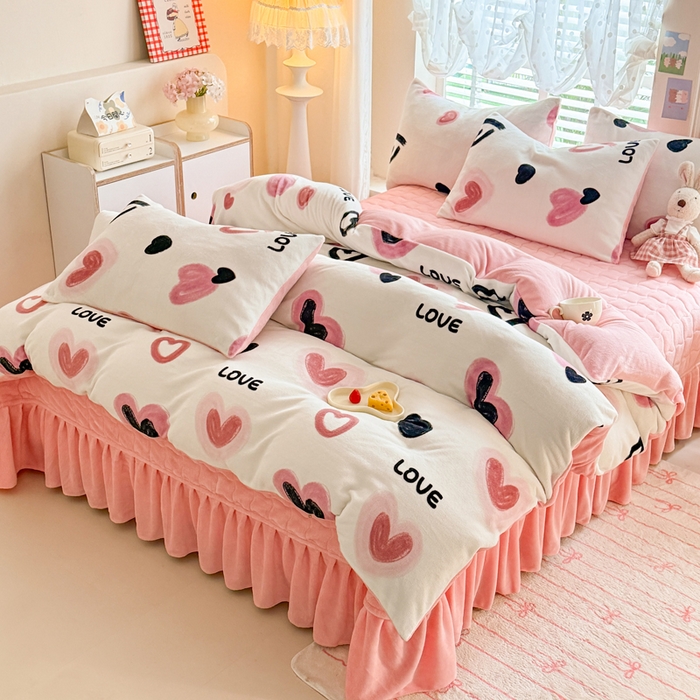 91家纺网 家纺一手货源 找家纺 （总）金盛皇朝家纺 2025新款高克重印花牛奶绒床单床盖单件三件四件套