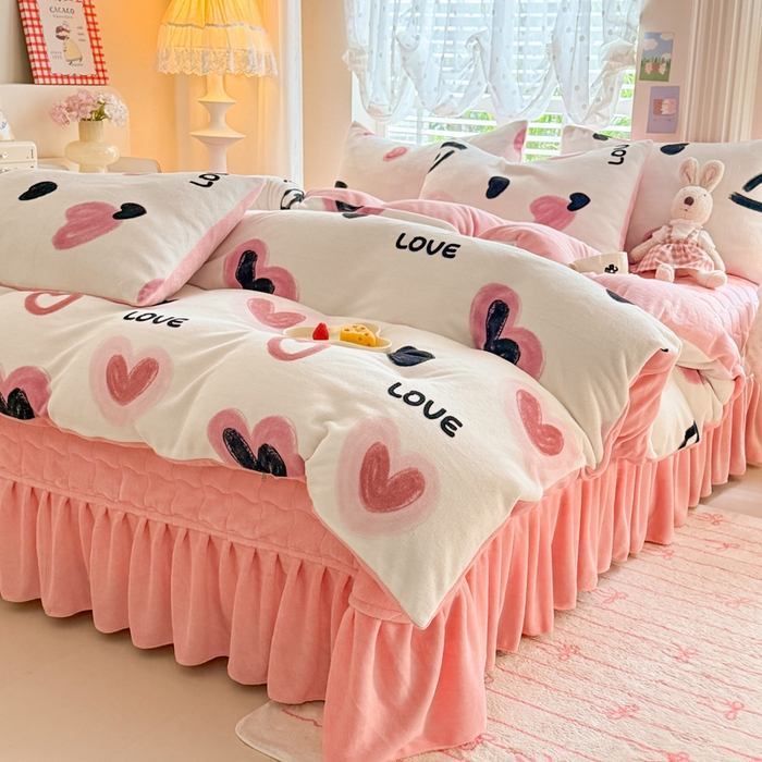 91家纺网 家纺一手货源 找家纺 （总）金盛皇朝家纺 2025新款高克重印花牛奶绒床单床盖单件三件四件套