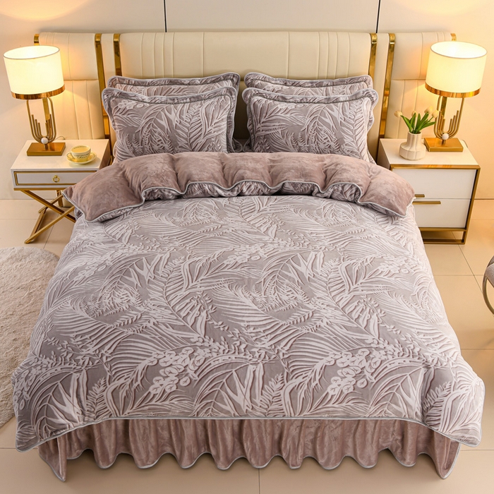 91家纺网 家纺一手货源 找家纺 沐妍家纺 2025新款8斤加厚保暖金貂绒牛奶绒印花四件套 罗马生活