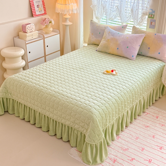 91家纺网 家纺一手货源 找家纺 金盛皇朝家纺 2025新款高克重印花牛奶绒床单床盖单件三件四件套 梦幻彩心