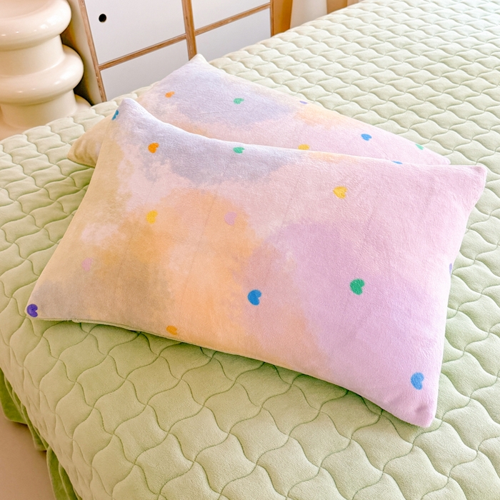 91家纺网 家纺一手货源 找家纺 金盛皇朝家纺 2025新款高克重印花牛奶绒床单床盖单件三件四件套 梦幻彩心