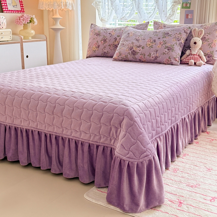 91家纺网 家纺一手货源 找家纺 金盛皇朝家纺 2025新款高克重印花牛奶绒床单床盖单件三件四件套 云暖云舒