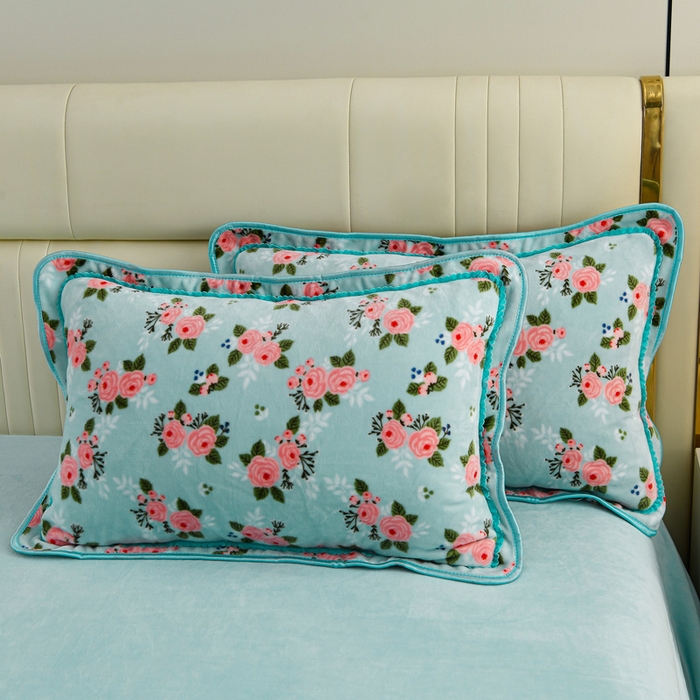 91家纺网 家纺一手货源 找家纺 沐妍家纺 2025新款8斤加厚保暖金貂绒牛奶绒印花四件套 莫奈花园