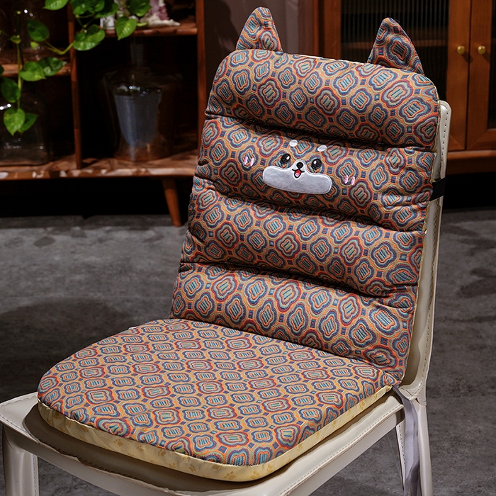 91家纺网 家纺一手货源 找家纺 仟亿莱 2025新款三维立体PP棉三层纱横条连体坐垫 横条碎花哈士奇