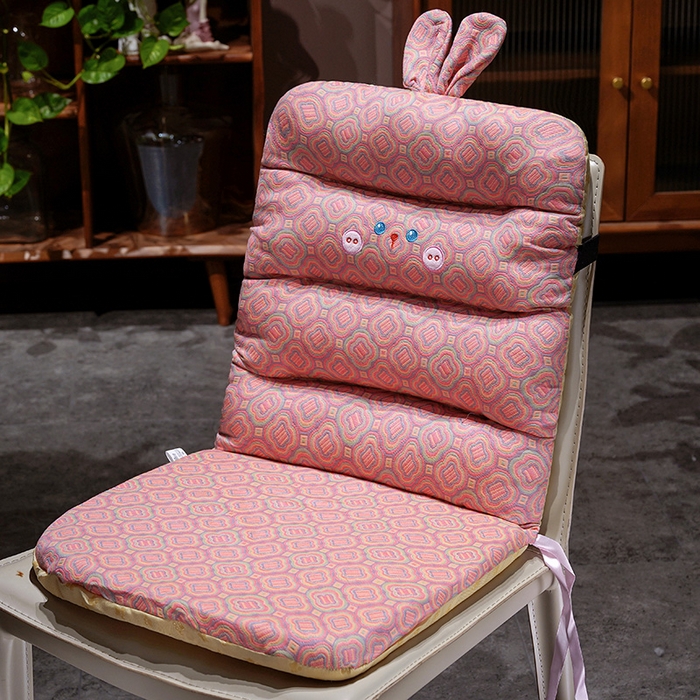 仟亿莱 2025新款三维立体PP棉三层纱横条连体坐垫 横条碎花兔子