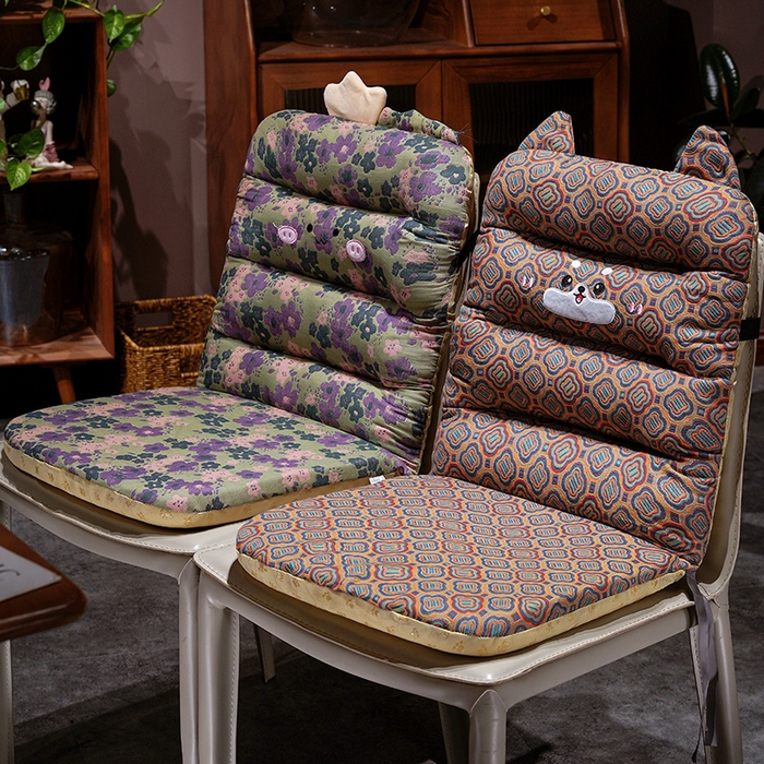 91家纺网 家纺一手货源 找家纺 仟亿莱 2025新款三维立体PP棉三层纱横条连体坐垫 横条碎花哈士奇