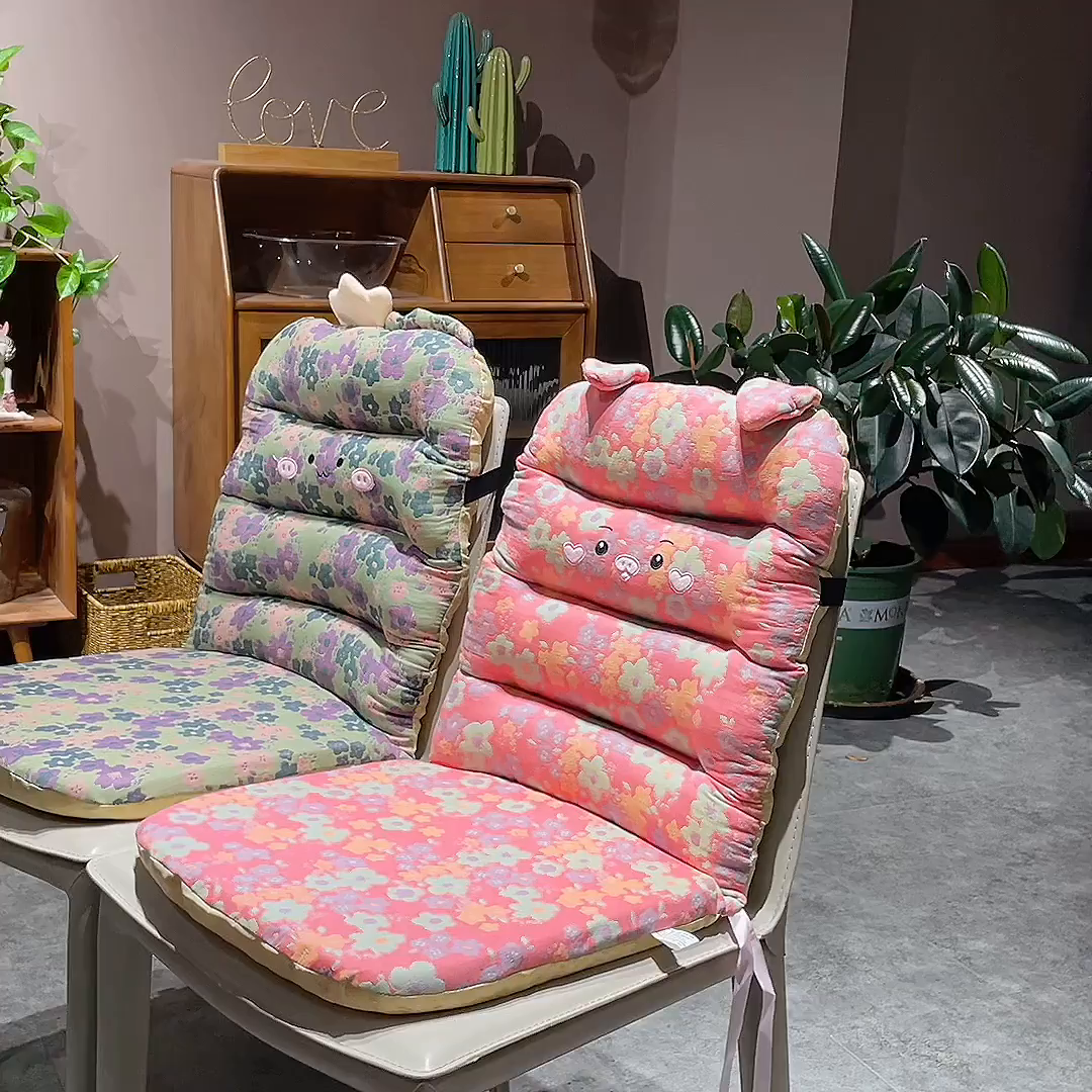 91家纺网 家纺一手货源 找家纺 （总）仟亿莱 2025新款三维立体PP棉三层纱横条连体坐垫