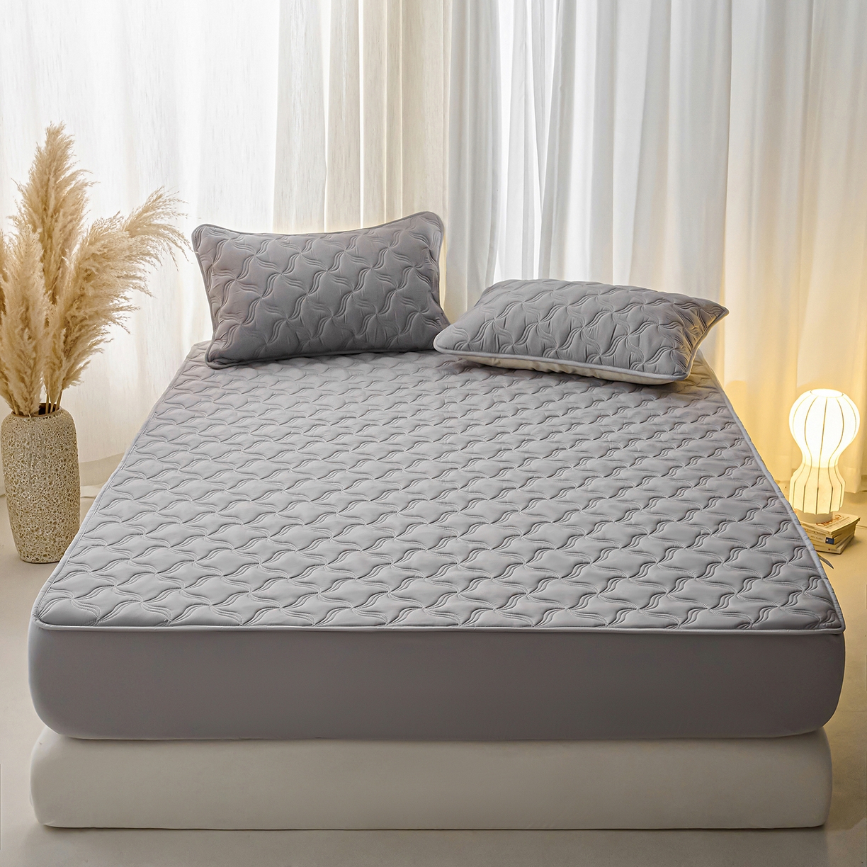 91家纺网 家纺一手货源 找家纺 （总）小叮当家纺仓储工厂店 2025新款A类原棉大豆防水床笠单品床笠单件单床笠隔尿夹棉床笠床垫保护罩外贸跨境