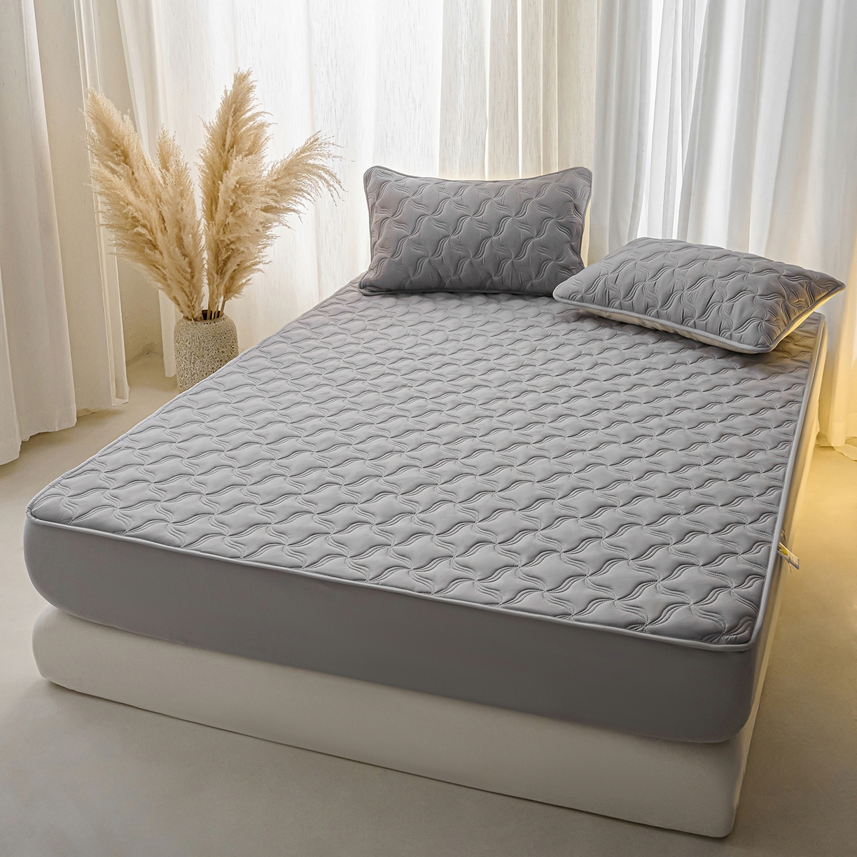 91家纺网 家纺一手货源 找家纺 （总）小叮当家纺仓储工厂店 2025新款A类原棉大豆防水床笠单品床笠单件单床笠隔尿夹棉床笠床垫保护罩外贸跨境