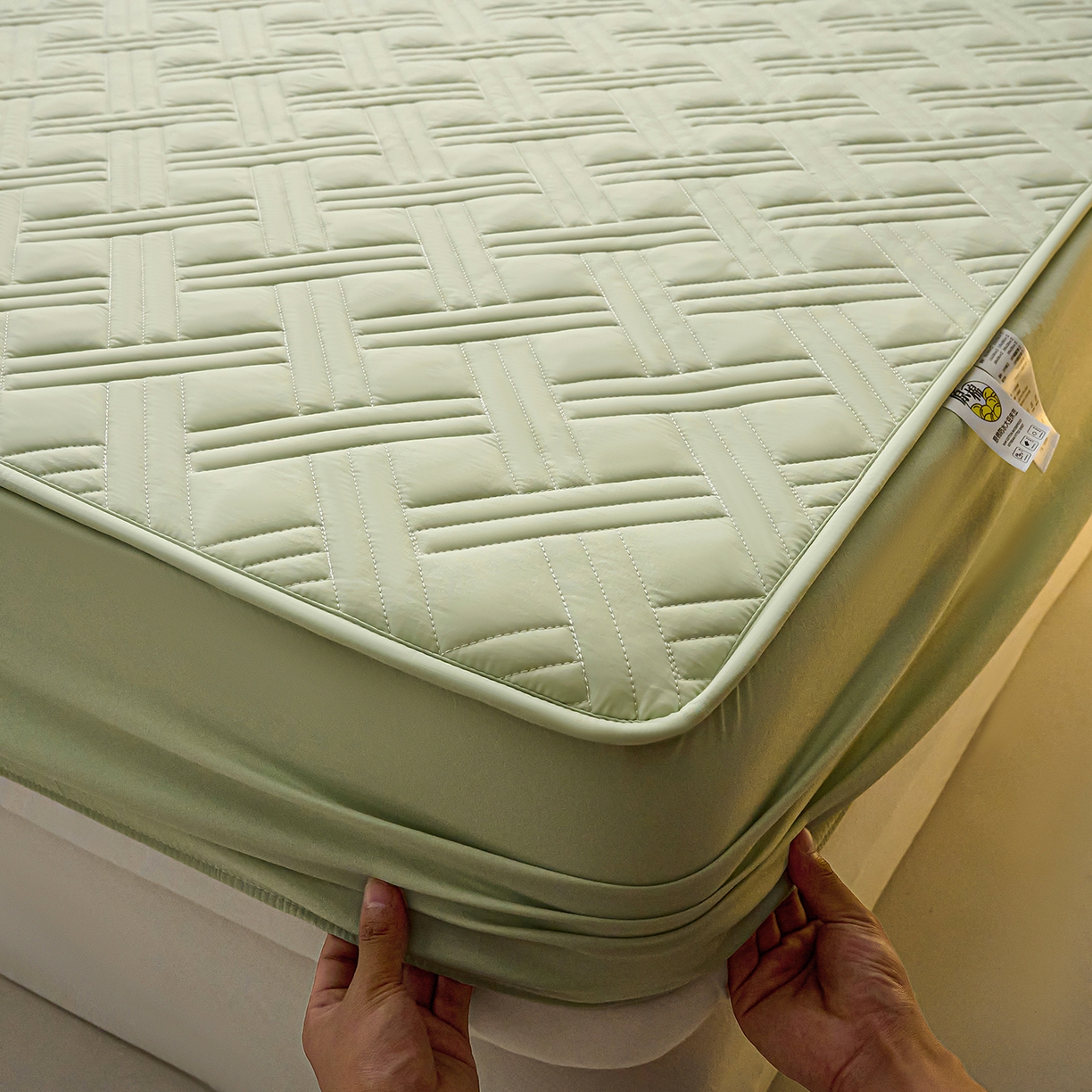 91家纺网 家纺一手货源 找家纺 （总）小叮当家纺仓储工厂店 2025新款A类原棉大豆防水床笠单品床笠单件单床笠隔尿夹棉床笠床垫保护罩外贸跨境