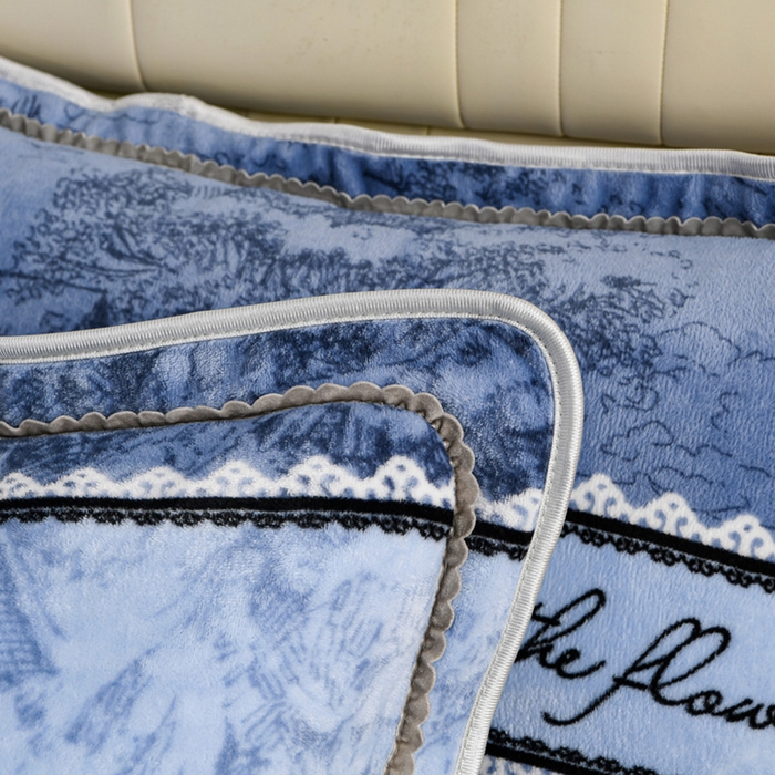 91家纺网 家纺一手货源 找家纺 沐妍家纺 2025新款8斤加厚保暖金貂绒牛奶绒印花四件套 水墨年华