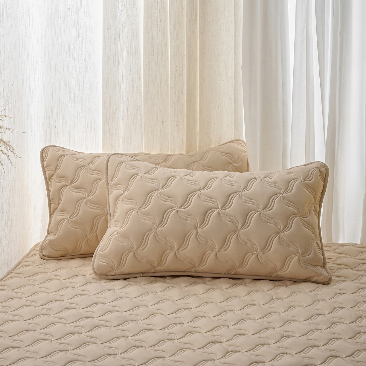 91家纺网 家纺一手货源 找家纺 小叮当家纺仓储工厂店 2025新款A类原棉大豆防水床笠单品床笠单件单床笠隔尿夹棉床笠床垫保护罩外贸跨境 爱恋-卡其