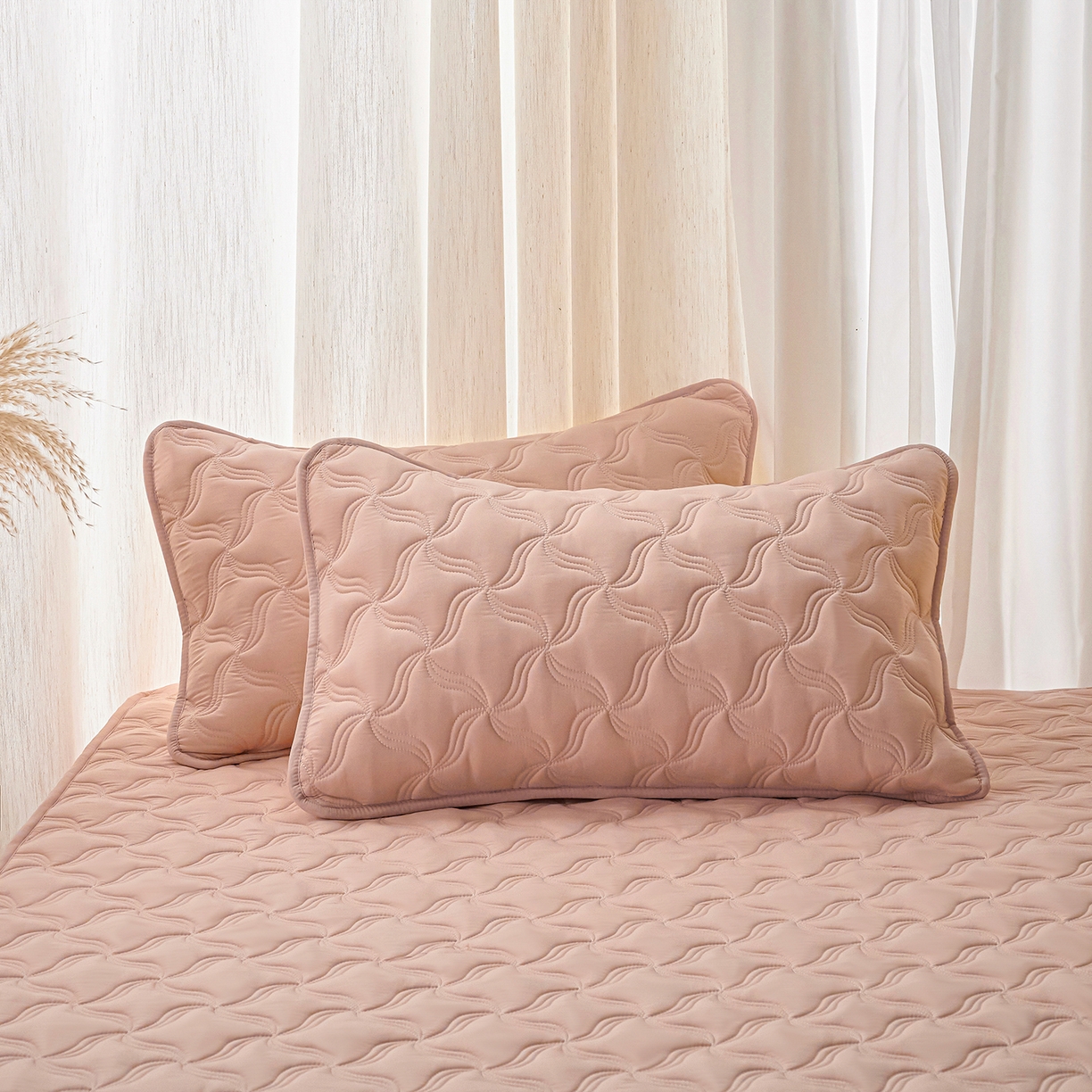 91家纺网 家纺一手货源 找家纺 小叮当家纺仓储工厂店 2025新款A类原棉大豆防水床笠单品床笠单件单床笠隔尿夹棉床笠床垫保护罩外贸跨境 爱恋-玉粉