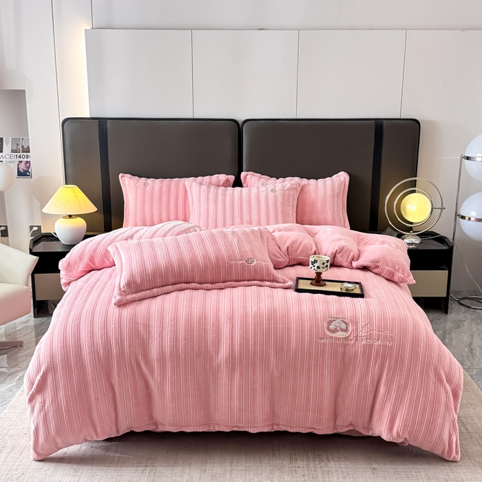 保罗圣迪奥 2025新款230克牛奶绒四件套-布兰卡 深粉色