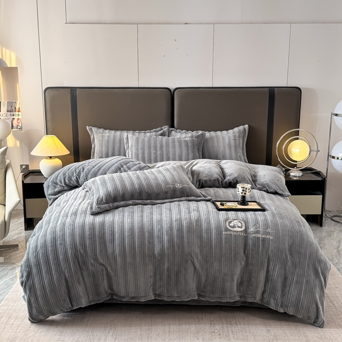 保罗圣迪奥 2025新款230克牛奶绒四件套-布兰卡 深灰色