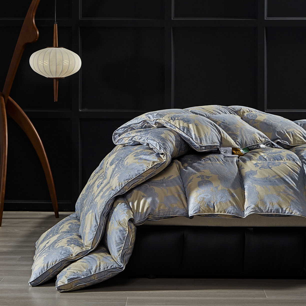 91家纺网 家纺一手货源 找家纺 暖羽屋羽绒馆 2025新款95鹅绒被180s大提花 带质检 婚庆双人羽绒被芯 2米羽绒被子 D浮云 蓝