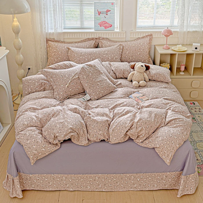 梦莱斯 2025新款韩国小布袋古法云感棉四件套 洛溪