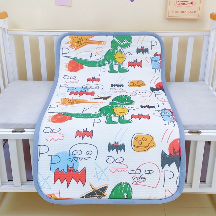 91家纺网 家纺一手货源 找家纺 小叮当家纺仓储工厂店 2025新款A版冰豆豆B版针织婴童双面两用床垫床褥 恐龙