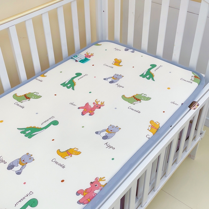 91家纺网 家纺一手货源 找家纺 小叮当家纺仓储工厂店 2025新款A版冰豆豆B版针织婴童双面两用床垫床褥 恐龙