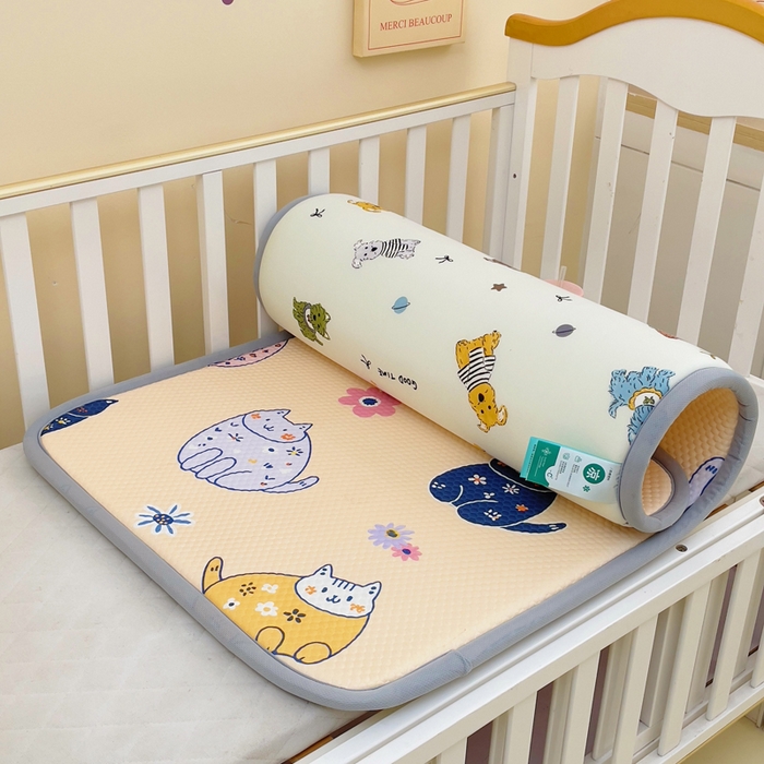 91家纺网 家纺一手货源 找家纺 （总）小叮当家纺仓储工厂店 2025新款A版冰豆豆B版针织婴童双面两用床垫床褥