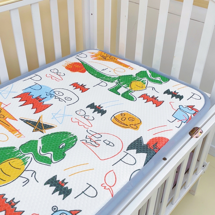 91家纺网 家纺一手货源 找家纺 小叮当家纺仓储工厂店 2025新款A版冰豆豆B版针织婴童双面两用床垫床褥 恐龙