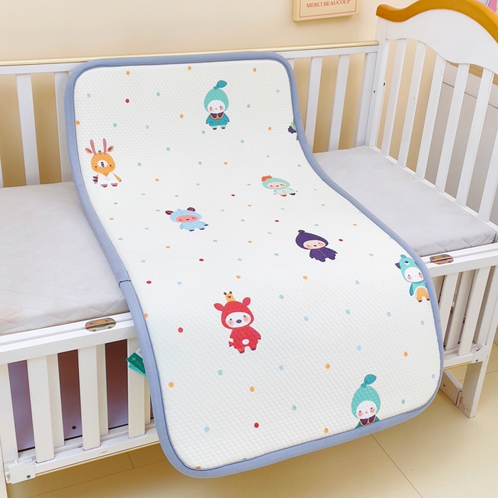 91家纺网 家纺一手货源 找家纺 小叮当家纺仓储工厂店 2025新款A版冰豆豆B版针织婴童双面两用床垫床褥 波点小人