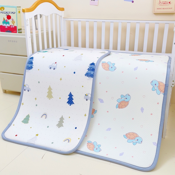 91家纺网 家纺一手货源 找家纺 小叮当家纺仓储工厂店 2025新款A版冰豆豆B版针织婴童双面两用床垫床褥 小乌龟