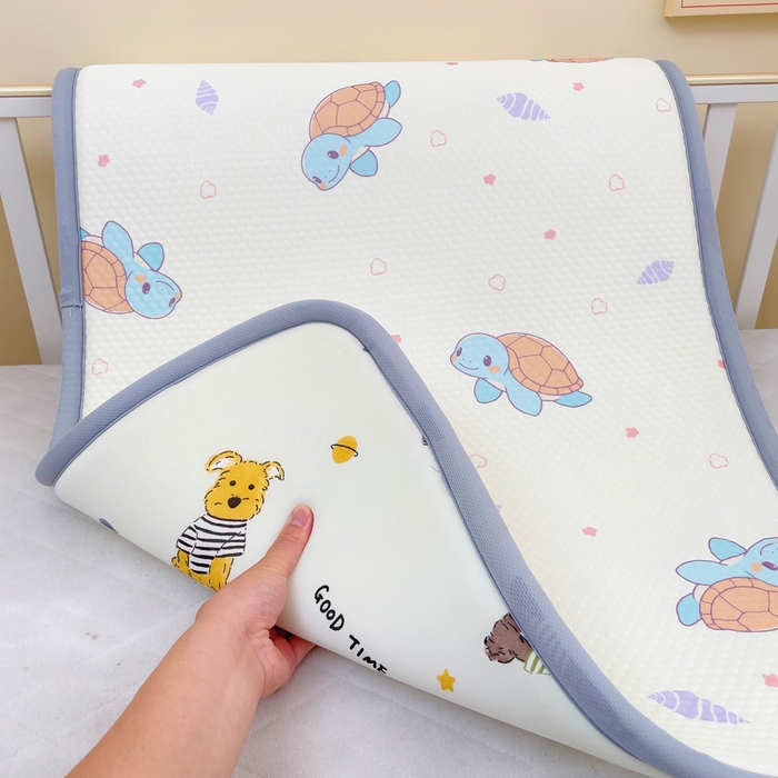 91家纺网 家纺一手货源 找家纺 小叮当家纺仓储工厂店 2025新款A版冰豆豆B版针织婴童双面两用床垫床褥 小乌龟