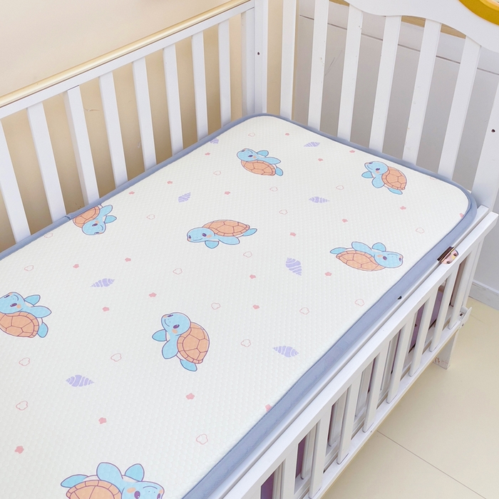 91家纺网 家纺一手货源 找家纺 小叮当家纺仓储工厂店 2025新款A版冰豆豆B版针织婴童双面两用床垫床褥 小乌龟