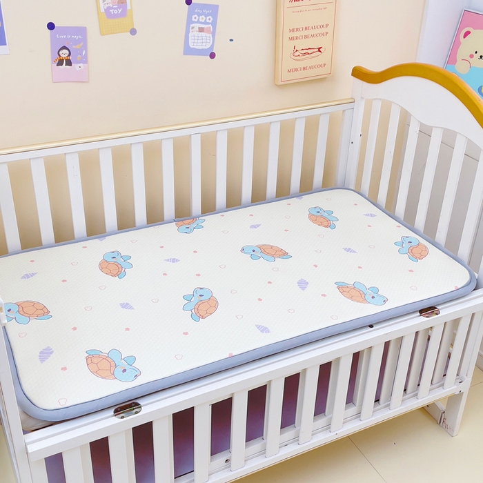 91家纺网 家纺一手货源 找家纺 小叮当家纺仓储工厂店 2025新款A版冰豆豆B版针织婴童双面两用床垫床褥 小乌龟