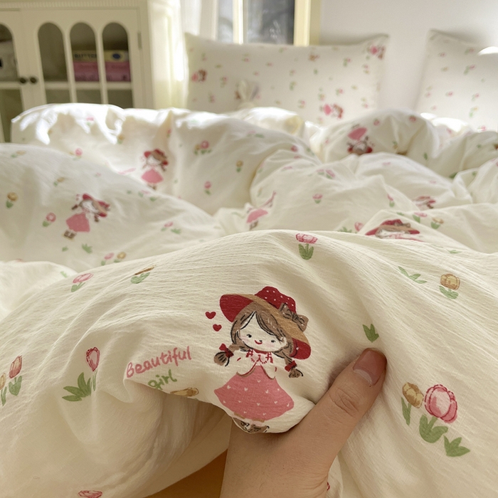 91家纺网 家纺一手货源 找家纺 （总）澜妃 2025新款云感提花双层纱四件套