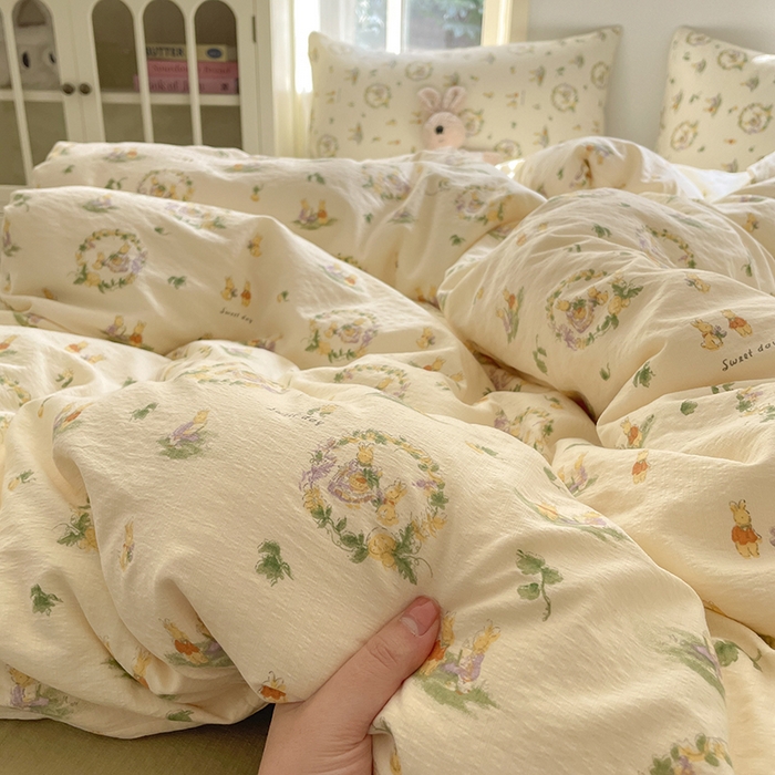 91家纺网 家纺一手货源 找家纺 （总）澜妃 2025新款云感提花双层纱四件套