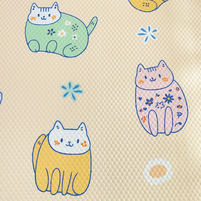 91家纺网 家纺一手货源 找家纺 小叮当家纺仓储工厂店 2025新款A版冰豆豆B版针织婴童双面两用床垫床褥 小猫