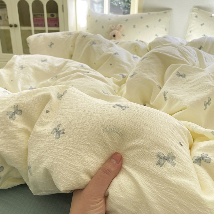 91家纺网 家纺一手货源 找家纺 （总）澜妃 2025新款云感提花双层纱四件套