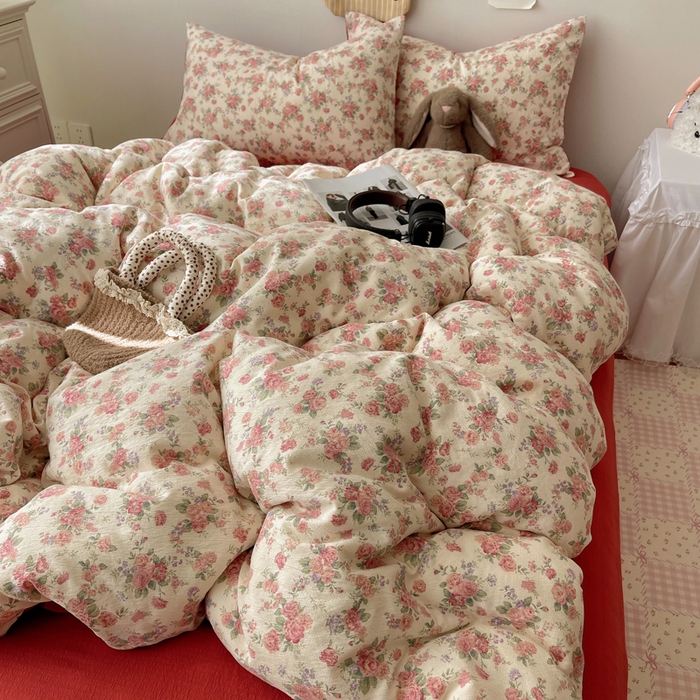 91家纺网 家纺一手货源 找家纺 （总）澜妃 2025新款云感提花双层纱四件套