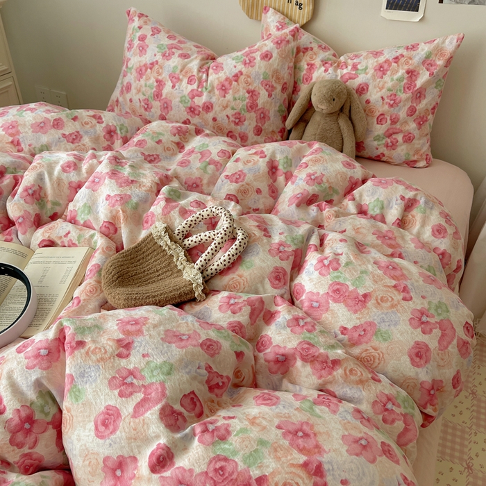 91家纺网 家纺一手货源 找家纺 （总）澜妃 2025新款云感提花双层纱四件套