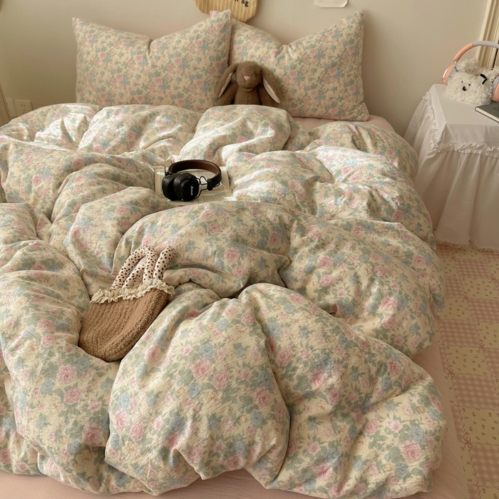 91家纺网 家纺一手货源 找家纺 （总）澜妃 2025新款云感提花双层纱四件套