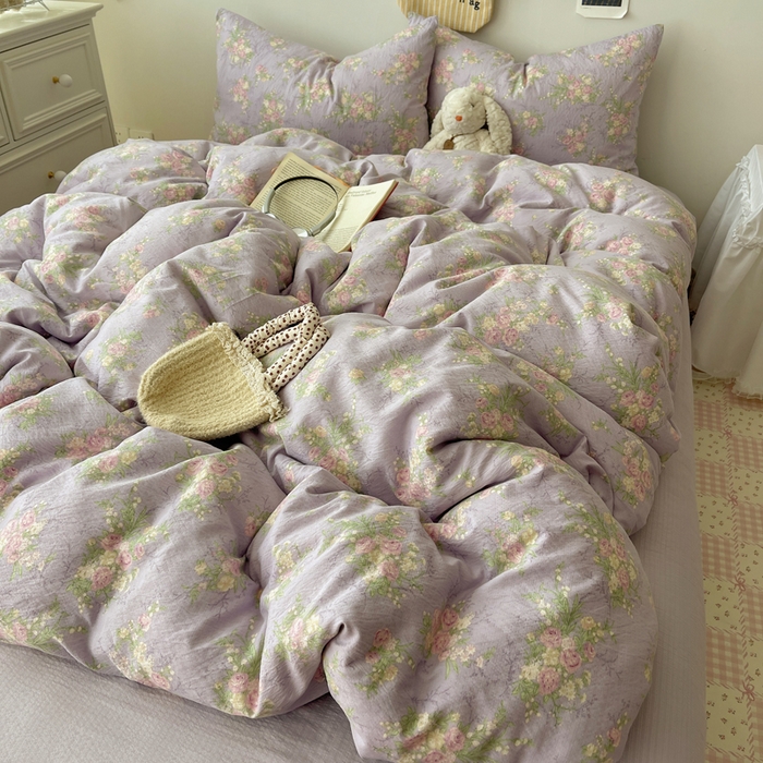 91家纺网 家纺一手货源 找家纺 （总）澜妃 2025新款云感提花双层纱四件套