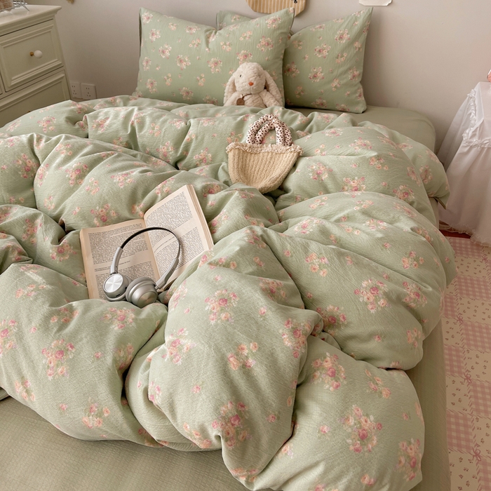 91家纺网 家纺一手货源 找家纺 （总）澜妃 2025新款云感提花双层纱四件套