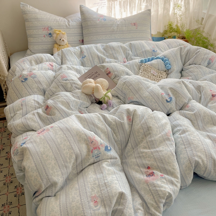 91家纺网 家纺一手货源 找家纺 （总）澜妃 2025新款云感提花双层纱四件套