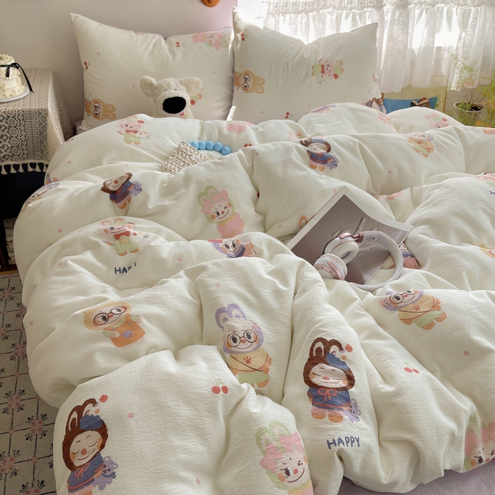 91家纺网 家纺一手货源 找家纺 （总）澜妃 2025新款云感提花双层纱四件套