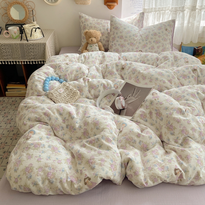 91家纺网 家纺一手货源 找家纺 （总）澜妃 2025新款云感提花双层纱四件套